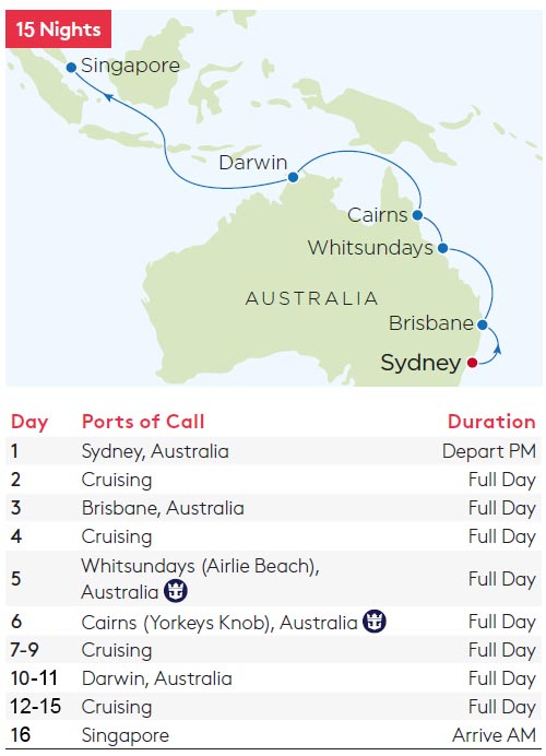cruise from sydney to singapore